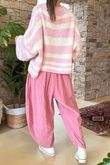 Made in Italy Big Softie Stripe Shortie Knit Blossom